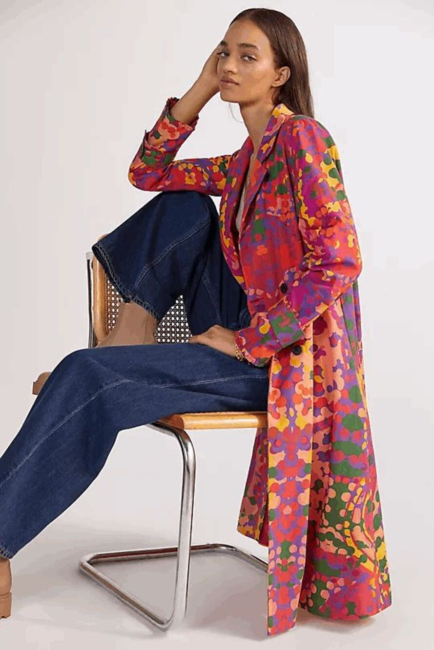 Anthropologie Roopa Pemmaraju Abstract Duster Jacket Women's Size Medium